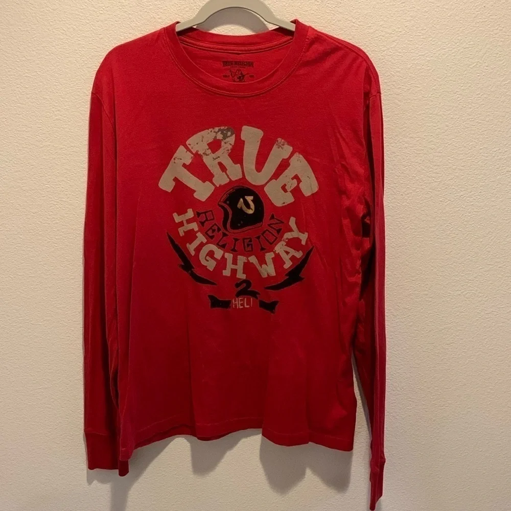 TRUE RELIGION Graphic Tee. Highway 2 HELL. Size XXL. Made in USA.​​​​​​​​